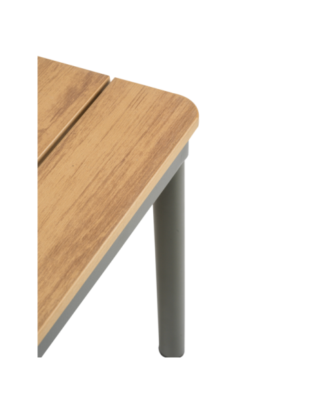 Mesa de Centro Exterior RENO 110x70 cm, Aluminio, Non-wood / Verde Nórdico / Natural - Brafab