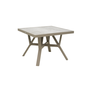 Mesa de Centro Alta Exterior SAMVARO 90x90 cm, Aluminio,...