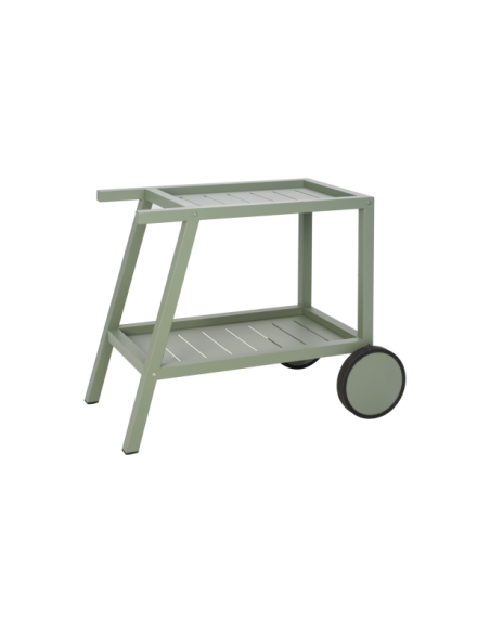 Carrito Exterior SAMVARO 86x49 cm, Aluminio / Verde Empolvado - Brafab