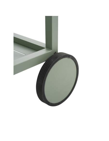 Carrito Exterior SAMVARO 86x49 cm, Aluminio / Verde Empolvado - Brafab