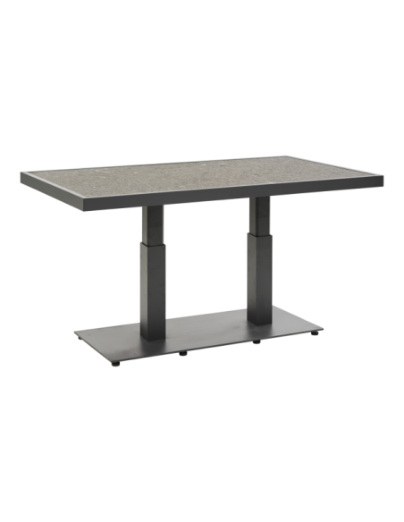 Mesa de Centro Exterior SCALE (altura ajustable), Aluminio / Antracita / Cerámica Oscura - Brafab