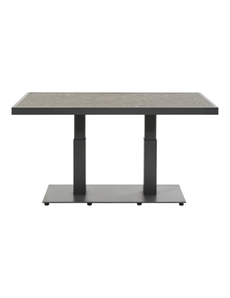 Mesa de Centro Exterior SCALE (altura ajustable), Aluminio / Antracita / Cerámica Oscura - Brafab