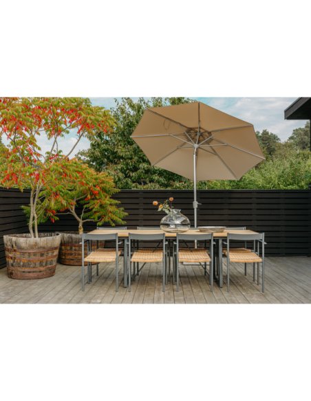 Mesa Exterior SHAD 240x90 cm de Comedor, Aluminio, Madera de Teca / Antracita / Teca - Brafab