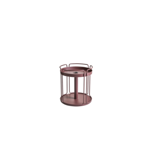 Mesa Auxiliar Exterior SHADY Ø53 cm, Aluminio / Rojo Zin...