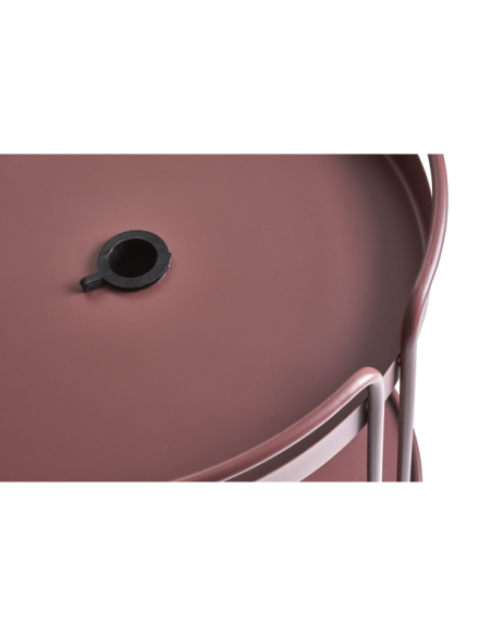 Mesa Auxiliar Exterior SHADY Ø53 cm, Aluminio / Rojo Zin - Brafab