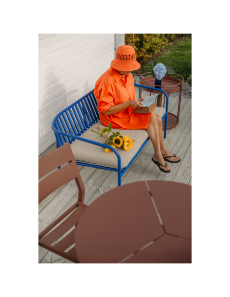 Mesa Auxiliar Exterior SHADY Ø53 cm, Aluminio / Rojo Zin - Brafab