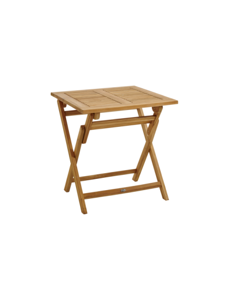 Mesa Plegable Exterior TURIN 70x70 cm de Comedor, Madera de Teca Natural - Brafab