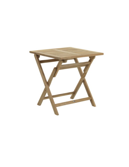 Mesa Plegable Exterior TURIN 70x70 cm de Comedor, Madera de Teca Natural - Brafab