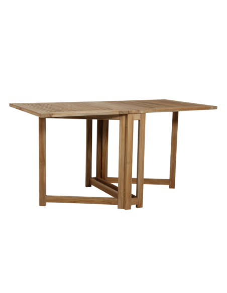 Mesa Plegable Exterior TURIN 146x70 cm de Comedor, Madera de Teca Natural - Brafab