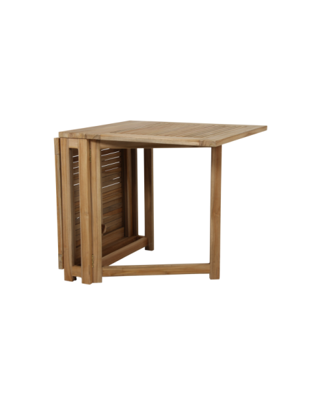 Mesa Plegable Exterior TURIN 146x70 cm de Comedor, Madera de Teca Natural - Brafab