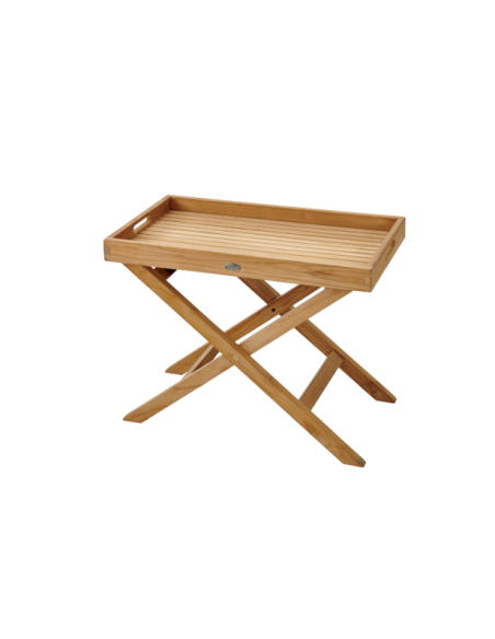 Mesa Auxiliar Plegable Exterior TURIN 70x40 cm, Madera de Teca Natural - Brafab