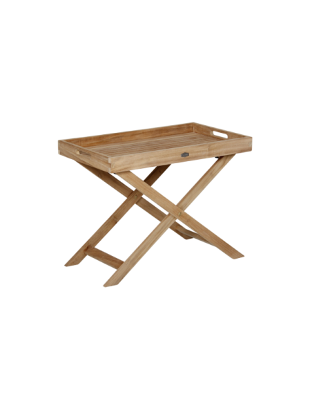 Mesa Auxiliar Plegable Exterior TURIN 70x40 cm, Madera de Teca Natural - Brafab