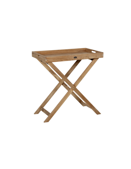 Mesa Auxiliar Plegable Exterior TURIN 70x40 cm, Madera de Teca Natural - Brafab