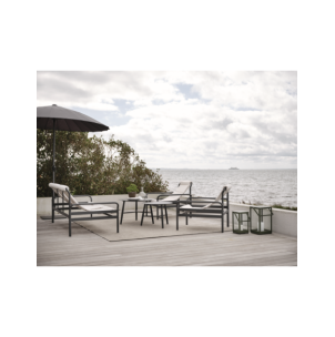 Mesa de Centro Exterior VANNES Ø60 cm, Aluminio / Negro -... 2