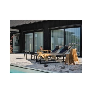 Mesa de Centro Exterior VANNES Ø45 cm, Aluminio / Negro -... 2