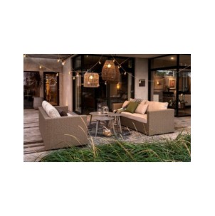 Mesa de Centro Exterior VANNES Ø75 cm, Aluminio / Caqui -... 2