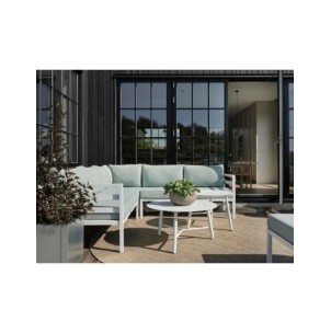 Mesa de Centro Exterior VANNES Ø75 cm, Aluminio / Blanco... 2