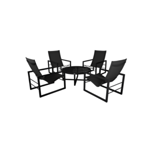 Mesa de Centro Exterior VEVI Ø100 cm, Aluminio / Negro -... 2