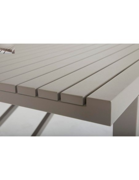 Mesa de Centro Exterior VEVI Ø100 cm, Aluminio / Caqui - Brafab