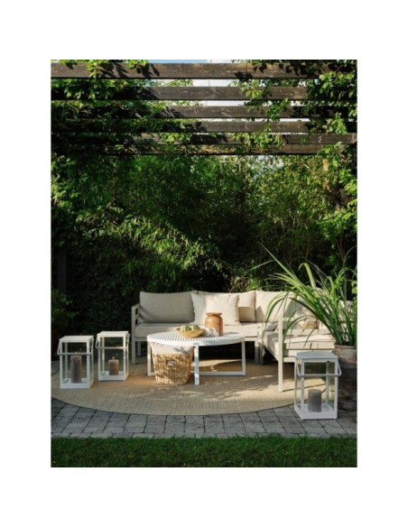 Mesa de Centro Exterior VEVI Ø100 cm, Aluminio / Blanco - Brafab