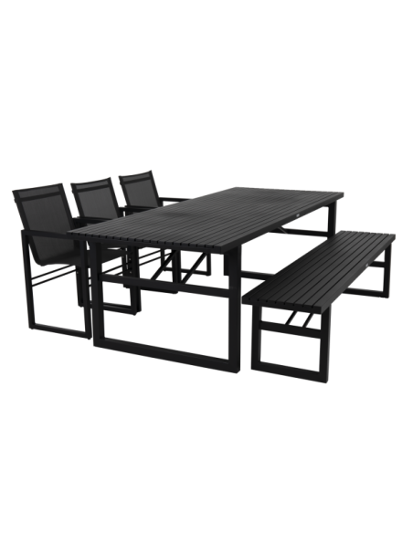 Mesa Exterior VEVI 230x94 cm de Comedor, Aluminio / Negro - Brafab