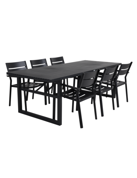 Mesa Exterior VEVI 230x94 cm de Comedor, Aluminio / Negro - Brafab