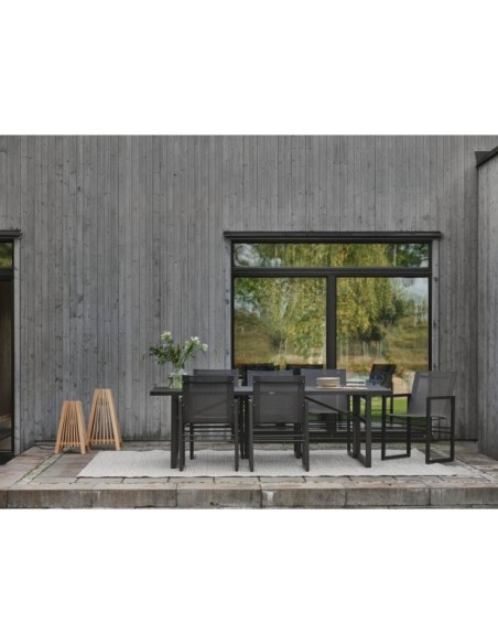 Mesa Exterior VEVI 230x94 cm de Comedor, Aluminio / Negro - Brafab
