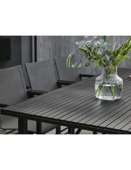 Mesa Exterior VEVI 230x94 cm de Comedor, Aluminio / Negro - Brafab