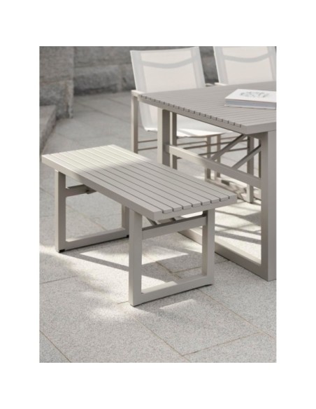 Mesa Exterior VEVI 160x90 cm de Comedor, Aluminio / Caqui - Brafab