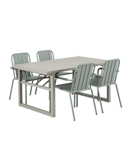 Mesa Exterior VEVI 160x90 cm de Comedor, Aluminio / Caqui - Brafab