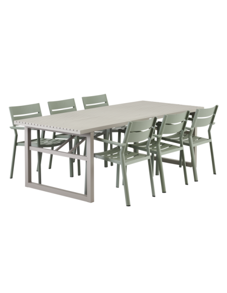Mesa Exterior VEVI 230x94 cm de Comedor, Aluminio / Caqui - Brafab