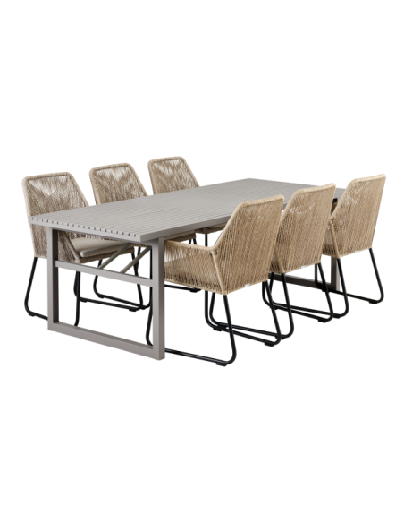 Mesa Exterior VEVI 230x94 cm de Comedor, Aluminio / Caqui - Brafab