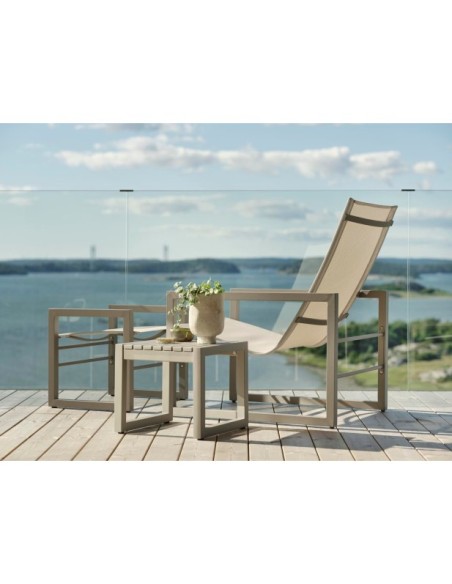 Mesa Auxiliar Exterior VEVI 40x40 cm, Aluminio / Caqui - Brafab