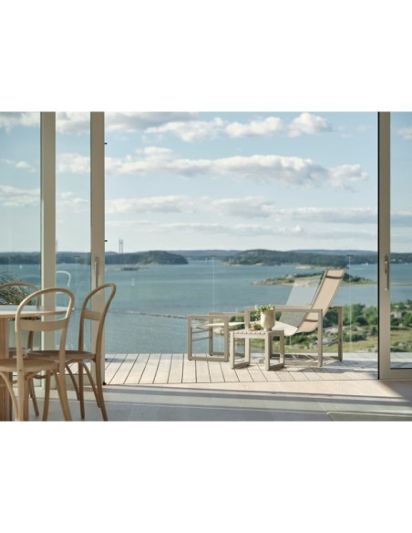 Mesa Auxiliar Exterior VEVI 40x40 cm, Aluminio / Caqui - Brafab