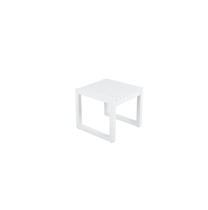 Mesa Auxiliar Exterior VEVI 40x40 cm, Aluminio / Blanco -...
