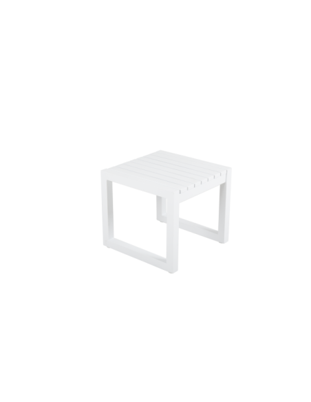 Mesa Auxiliar Exterior VEVI 40x40 cm, Aluminio / Blanco - Brafab