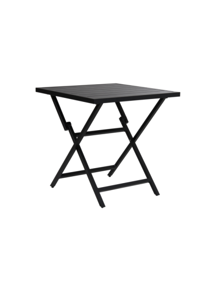 Mesa Bistró Plegable Exterior WILKIE 72x72 cm, Aluminio Negro - Brafab