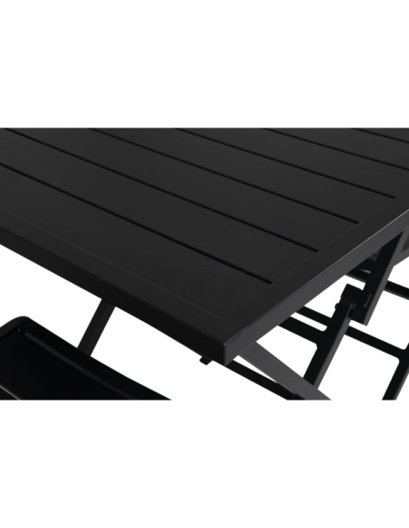 Mesa Bistró Plegable Exterior WILKIE 72x72 cm, Aluminio Negro - Brafab