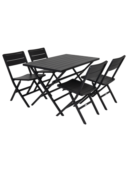 Mesa Bistró Plegable Exterior WILKIE 120x72 cm, Aluminio Negro - Brafab