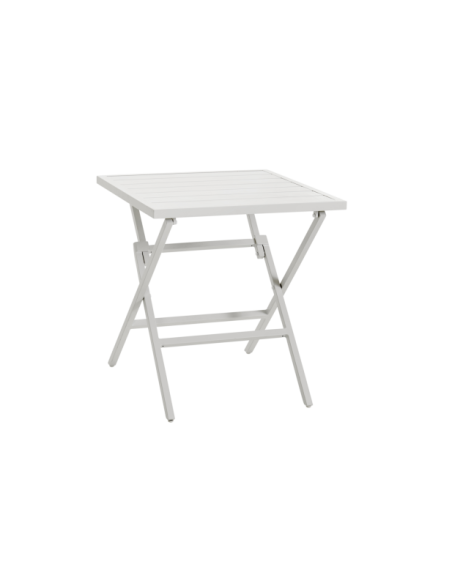 Mesa Bistró Plegable Exterior WILKIE 72x72 cm, Aluminio Blanco - Brafab