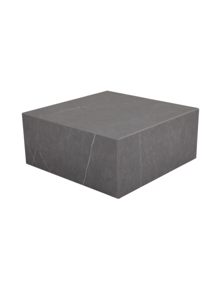 Mesa de Centro Exterior ZTEN 80x80 cm, Piedra compuesta, Aluminio / Gris Oscuro - Brafab