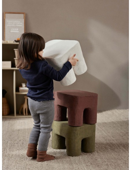 Taburete Bajo PODO, Algodón / Cartón Reciclado FSC™ Terracota - Ferm Living