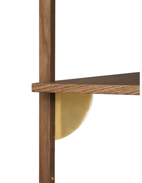 Estantería SECTOR 102x87 cm, Roble Ahumado / Latón - Ferm Living