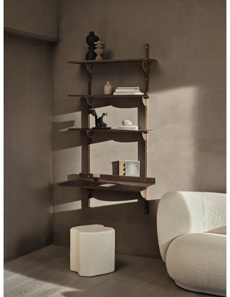 Estantería SECTOR 102x87 cm, Roble Ahumado / Latón - Ferm Living