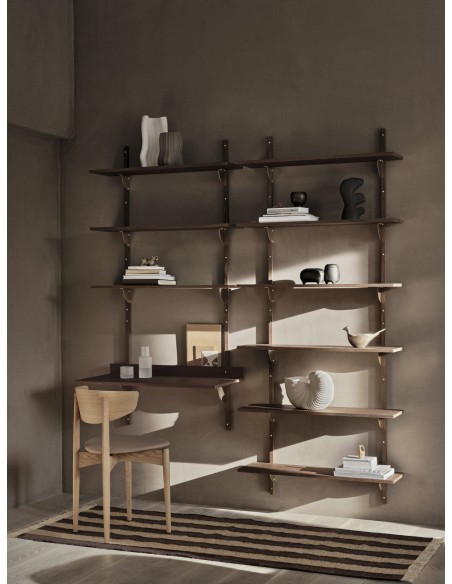 Estantería SECTOR 102x87 cm, Roble Ahumado / Latón - Ferm Living