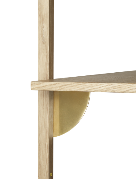 Estantería SECTOR 102x87 cm, Roble / Latón - Ferm Living