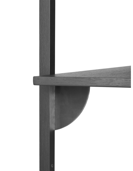 Estantería SECTOR 102x87 cm, Roble Negro / Latón Negro - Ferm Living