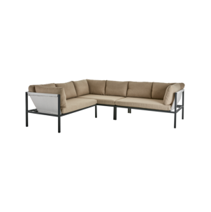 Sofá Esqu ALLIE, Aluminio, Textil / Gris / Beige - Brafab; 4606-73-267