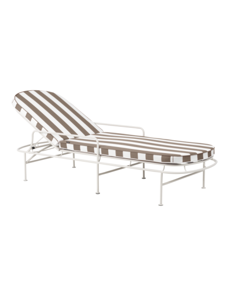 Tumbona Exterior ARTS, Acero, Olefina / Blanco Suave / Beige - Brafab