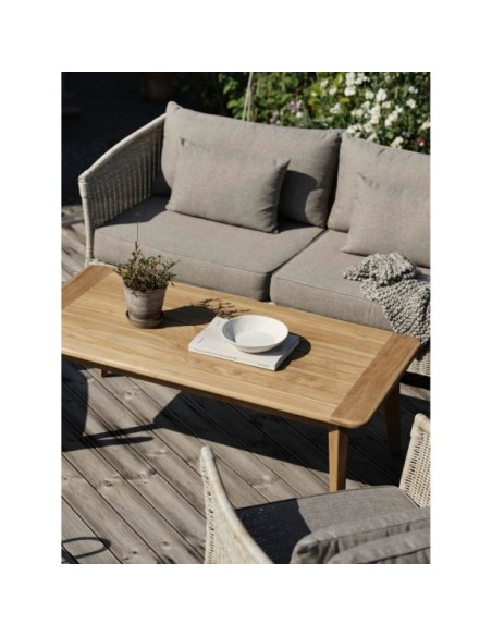 Sofá 3 Plazas Exterior ASTER, Ratán Sintético, Olefina / Beige - Brafab